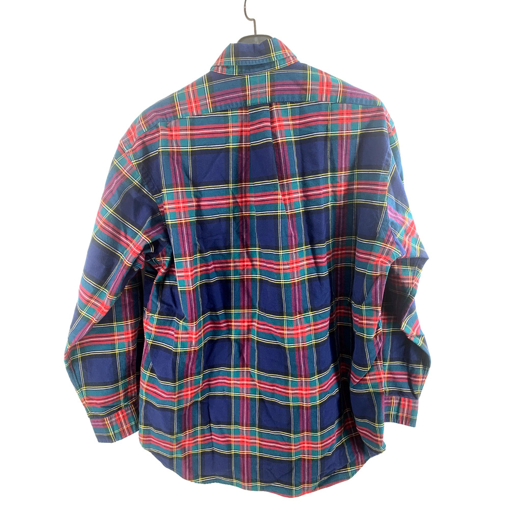 VTG Ralph Lauren Blake Terrier Dog Mens Large Button Down Shirt Tartan Plaid - Picture 7 of 7